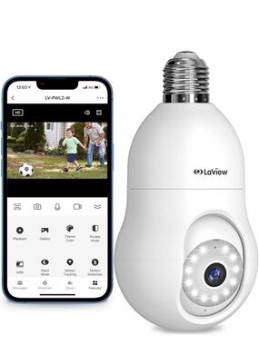 LaView Bulb Security Cameras with bulb extenders (2)